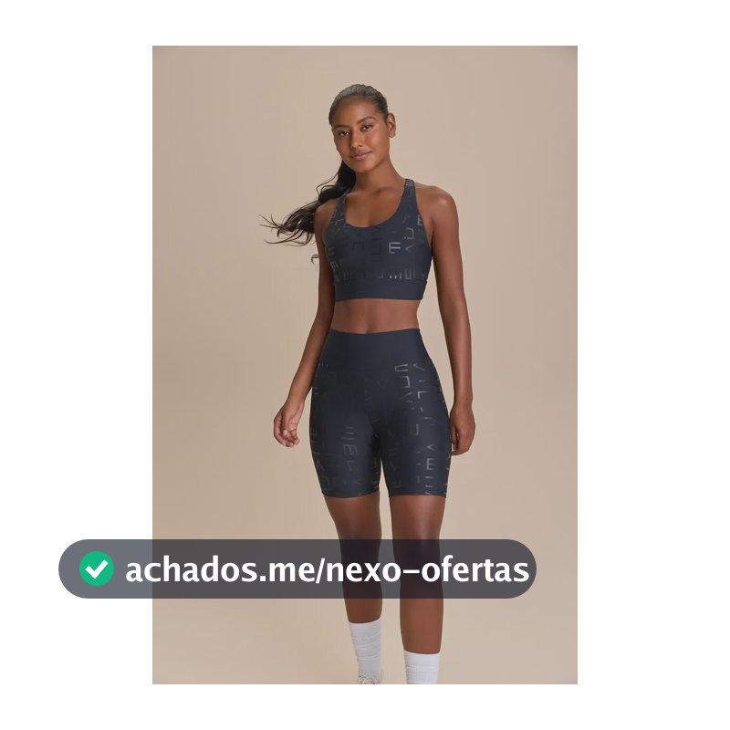 Bermuda Icon Live Preta Caminhada Corrida Academia Pilates Preto Escrita M