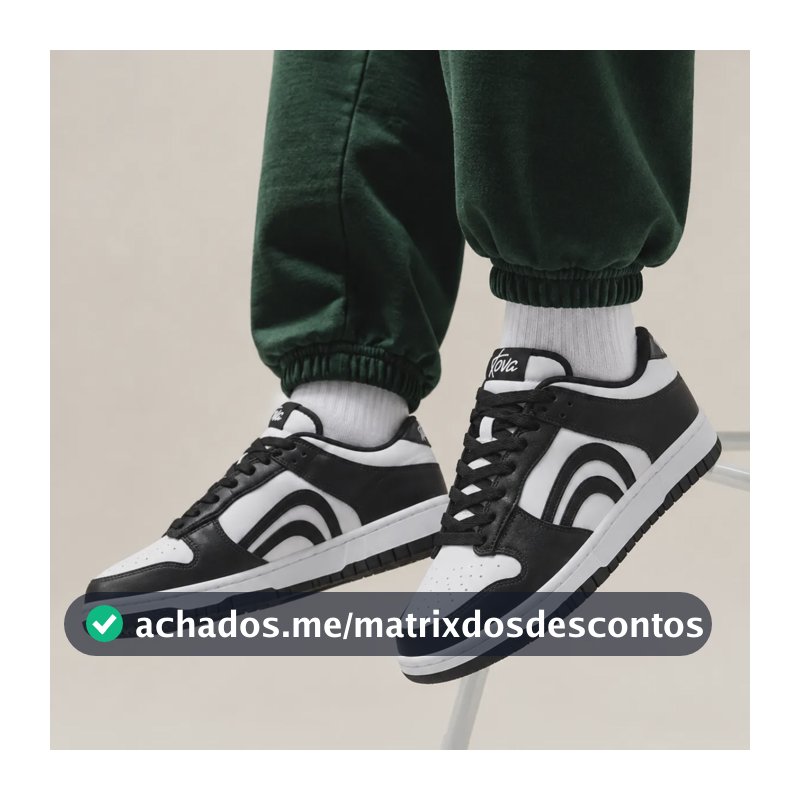 Tênis Masculino Casual Street Skate Academia Confortável Preto/branco 38 Br
