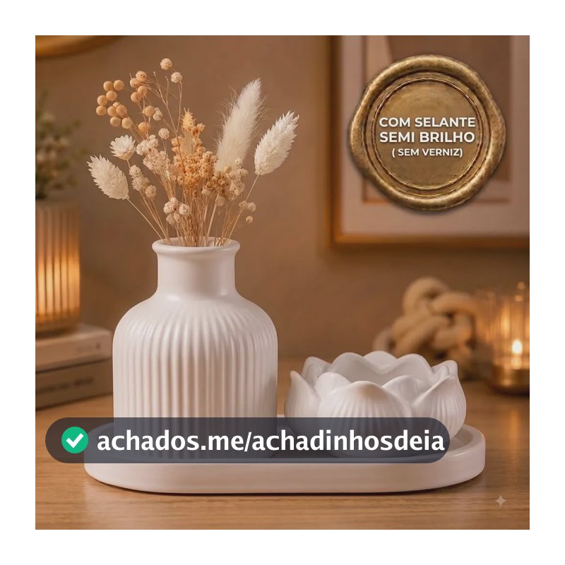 Kit Lótus Luxo Presente Decoração Sala Quarto Escritório Kit Branco