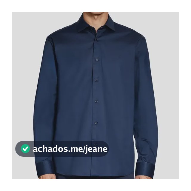 Camisa Aramis Slim Tricoline Algodão Manga Longa Marinho