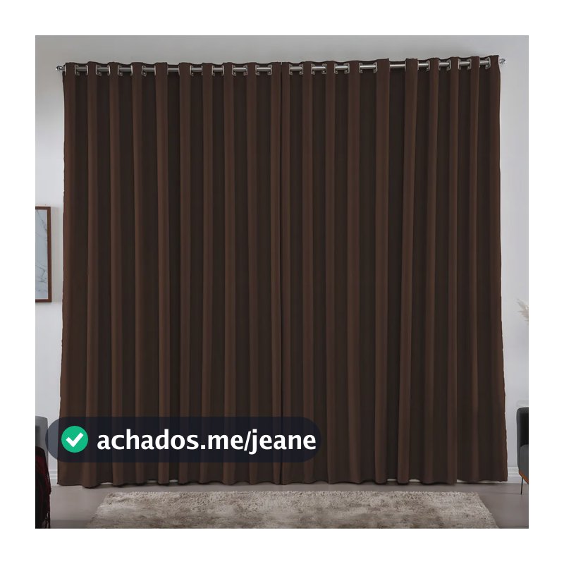 Cortina 2,00x1,80 Metros Blackout Blecaute Tabaco Corta Luz Em Tecido Grosso Para Quarto E Sala Casa Laura Enxovais
