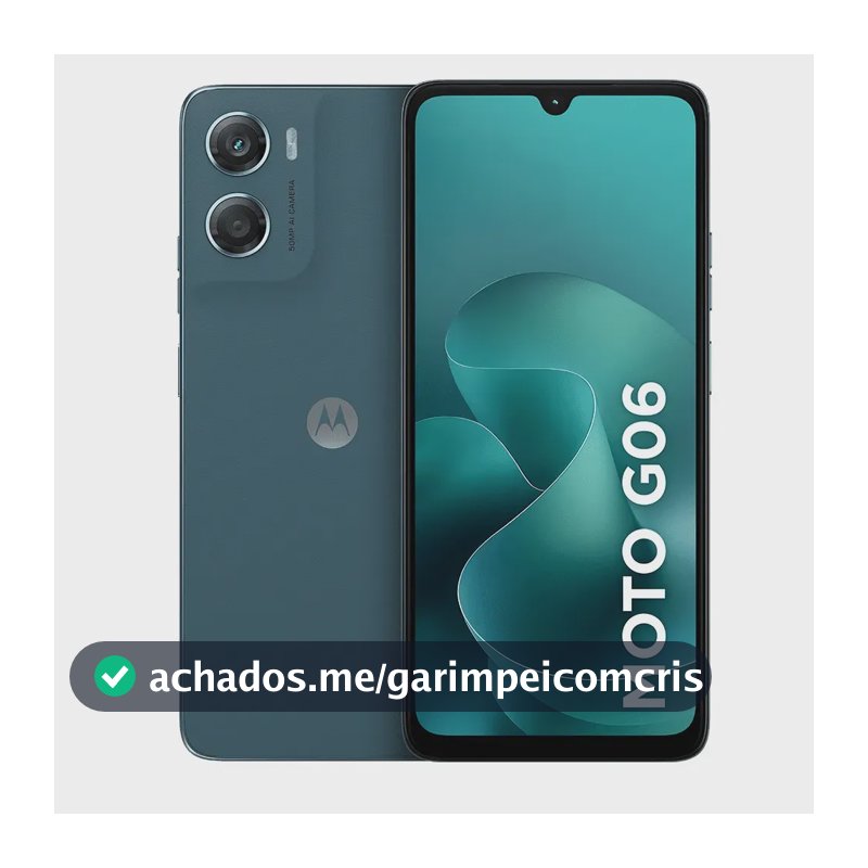 Smartphone Motorola Moto G06 - 64GB 4GB RAM + 8GB Ram Boost, Camera 50MP com AI, Bateria de 5200 mAh e Tela 6.9" - Azul Marinho