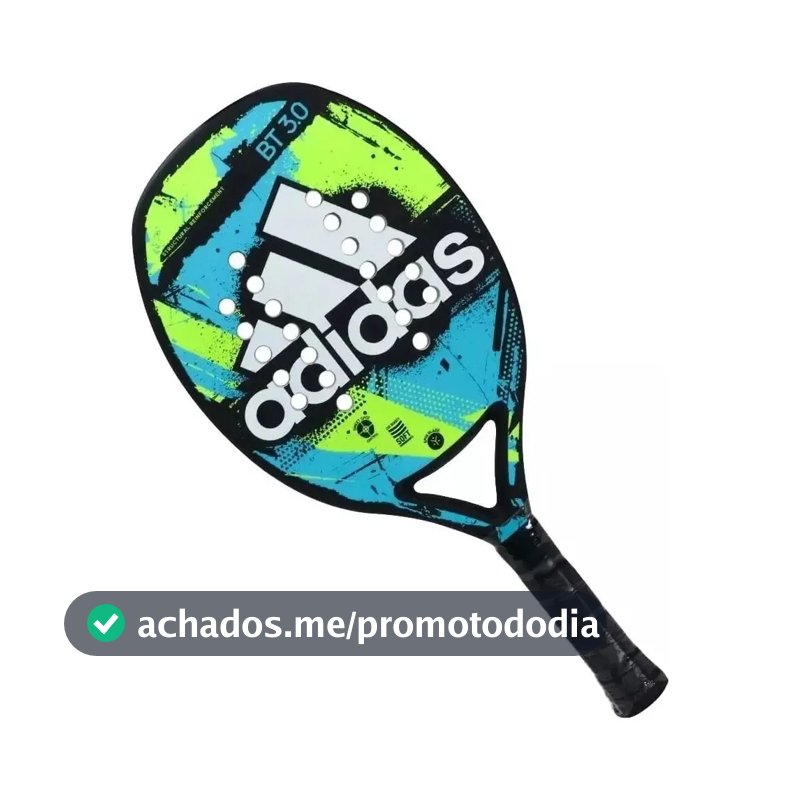 Raquete Beach Tennis adidas Bt 3.0 Fiberglass 24 Furos Cor Azul/lima