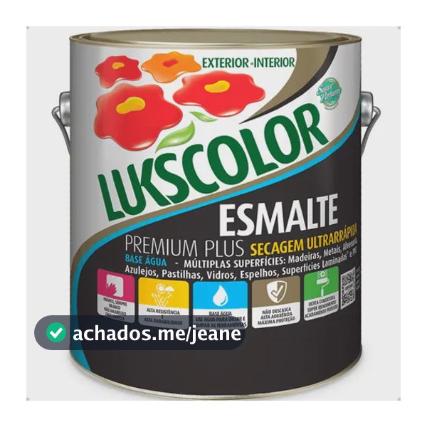 Lukscolor tinta esmalte ferro madeira brilhante base água 900ml branca