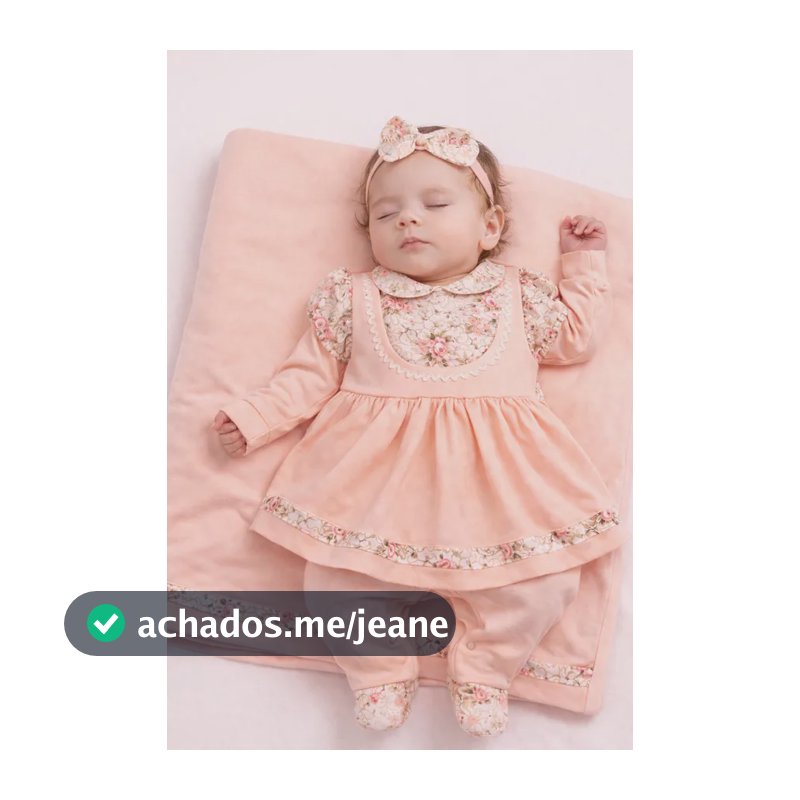 Saída Maternidade Menina Carol Floral 5 Peças Roupas De Bebê Salmão P