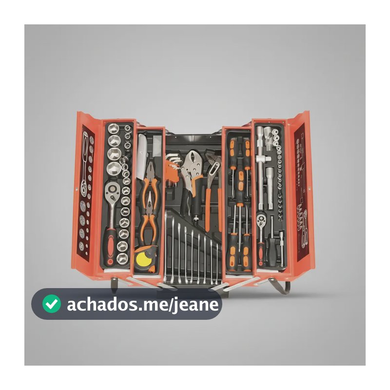 Caixa De Ferramenta Completa C/ 85 Peças Aço Crv Manutenção Laranja