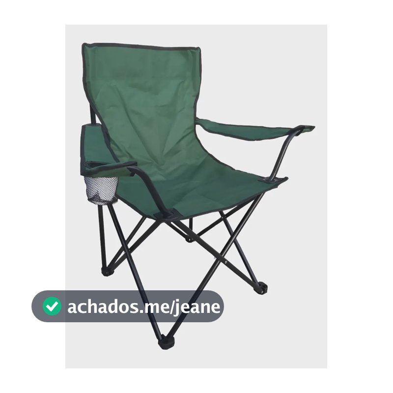 Cadeira Dobrável Resistente Com Bolsa Porta Copos Camping Cor Verde Sweet Studio