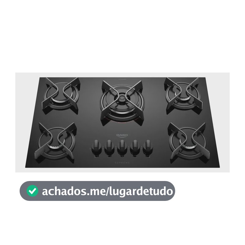 Cooktop 5 Bocas Dako Supreme Com Tripla Chama Preto Bivolt Preto