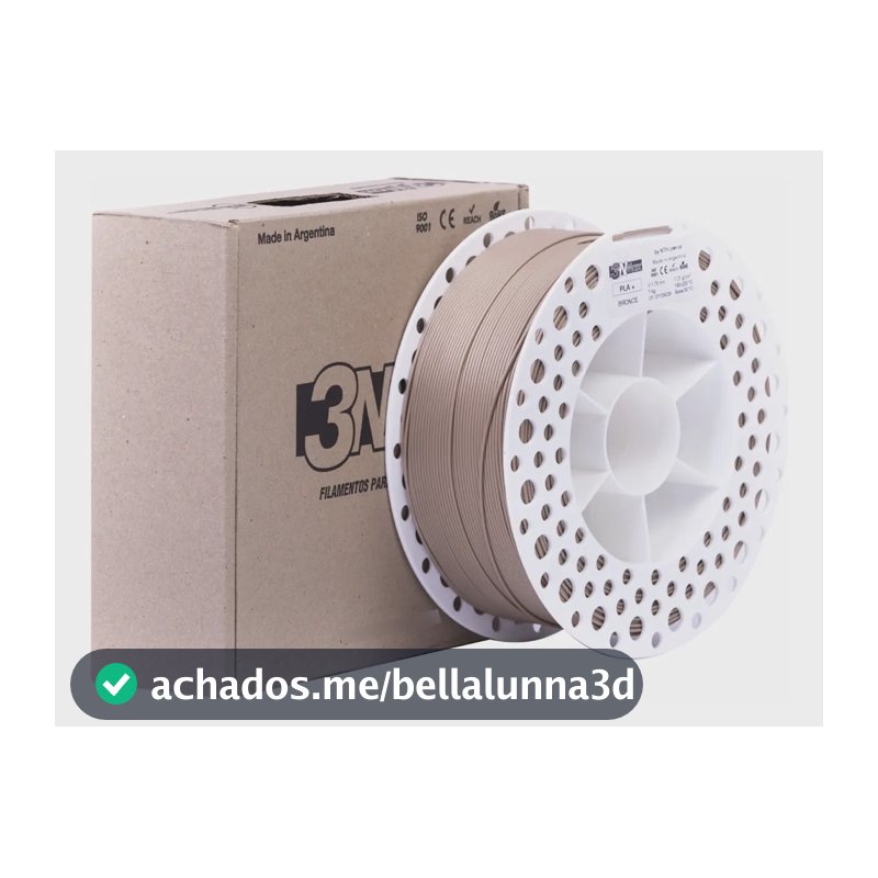 Filamento PLA+ 3D 3n3 Bronze 1,75mm 1kg Impressora 3D