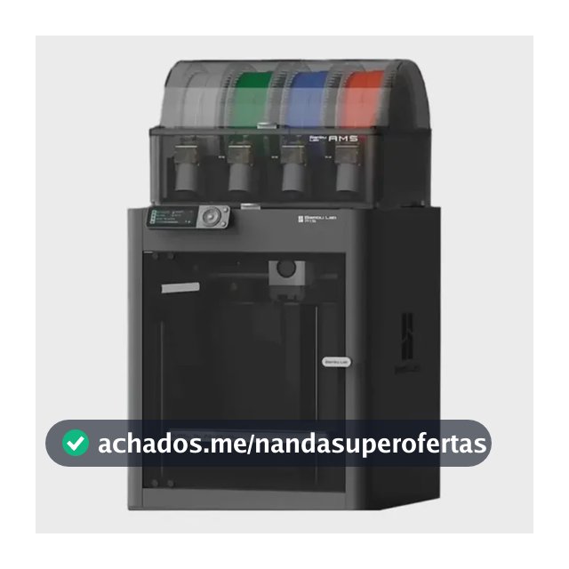 Impressora 3D Bambu Lab P1S Combo AMS preta com tecnologia de impressão FDM