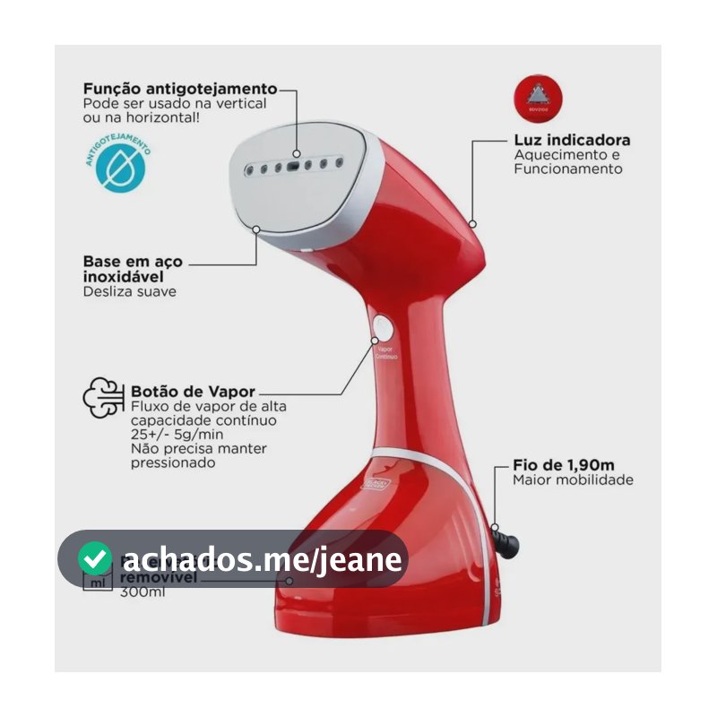 Vaporizador De Roupas 300ml Vertical Horizontal Black+decker