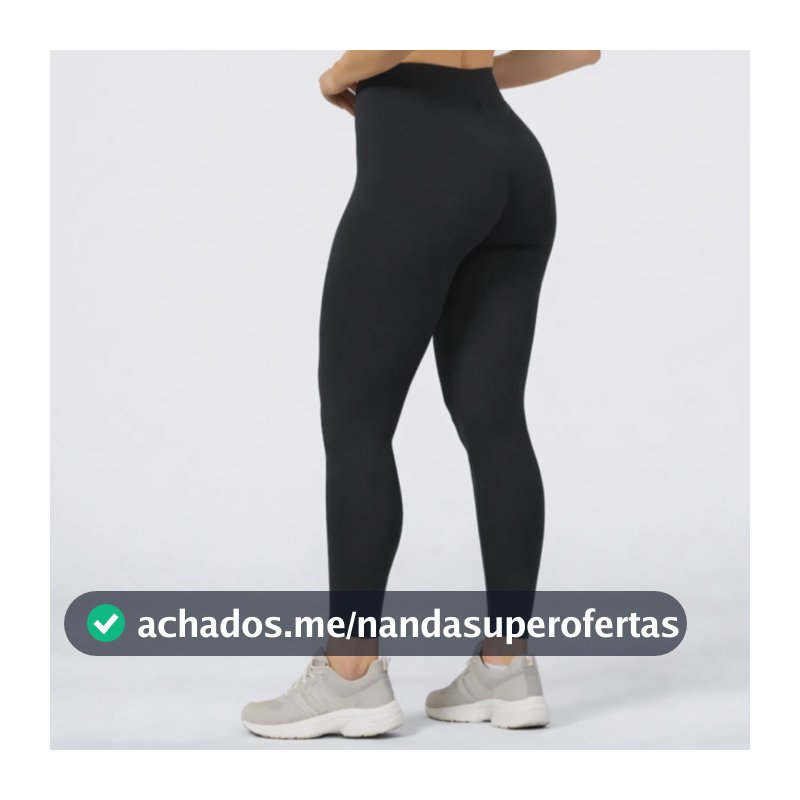 Calça Legging Academia Realça Curvas Selene Original Confort Preto Liso Liso G