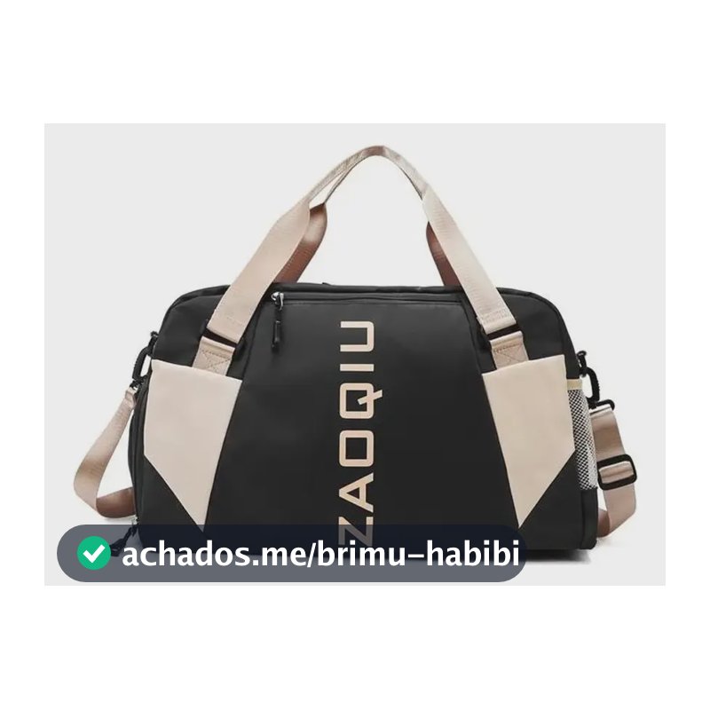 Bolsa de Viagem de Mão Grande Preta para Bordo e Academia