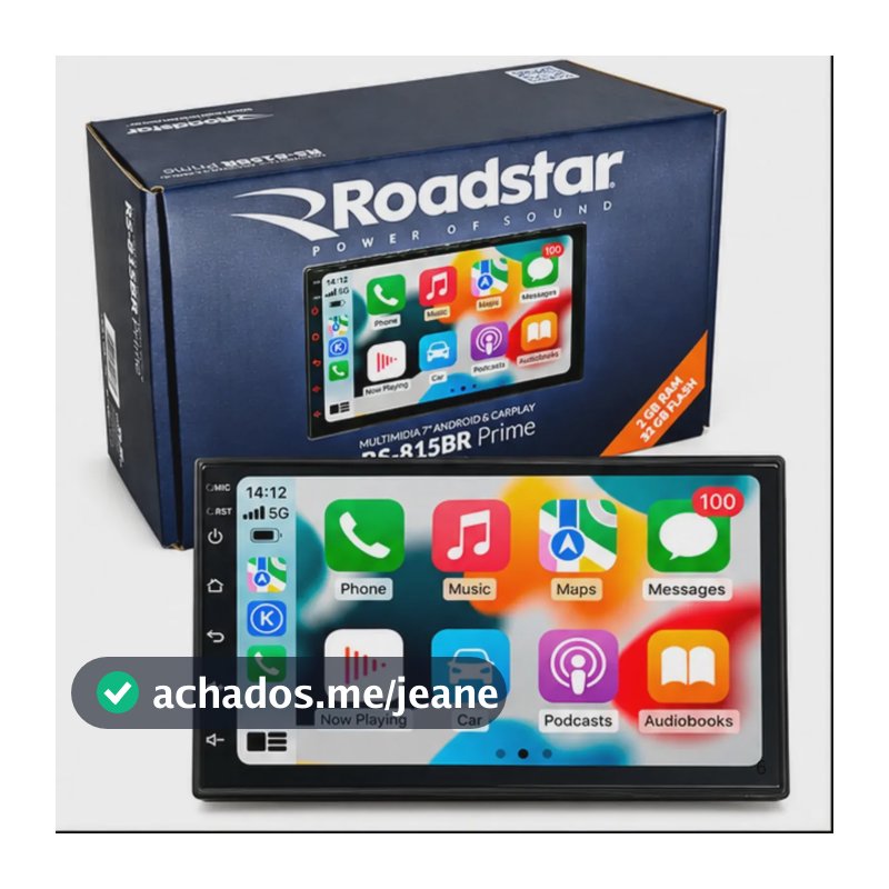 Sistema multimídia para veículo Roadstar RS-815BR Prime 7" - preto