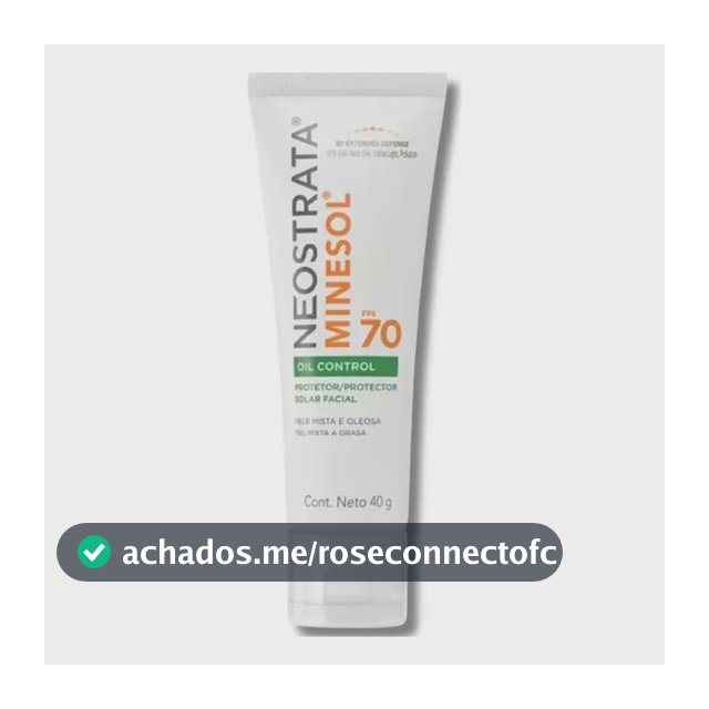 Protetor Solar Facial Neostrata Minesol Oil Control Sem Cor FPS 70, 40g