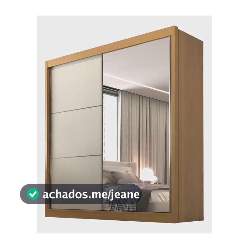 Guarda-Roupa Casal D'Doro 2 Portas Correr 6 Gavetas MDF Cinamomo