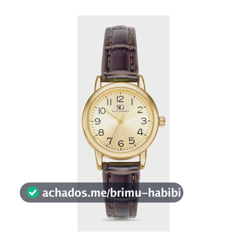 Relógio Saint Germain Houston Feminino Analógico Marrom Dourado Com Pulseira de Couro Sintético
