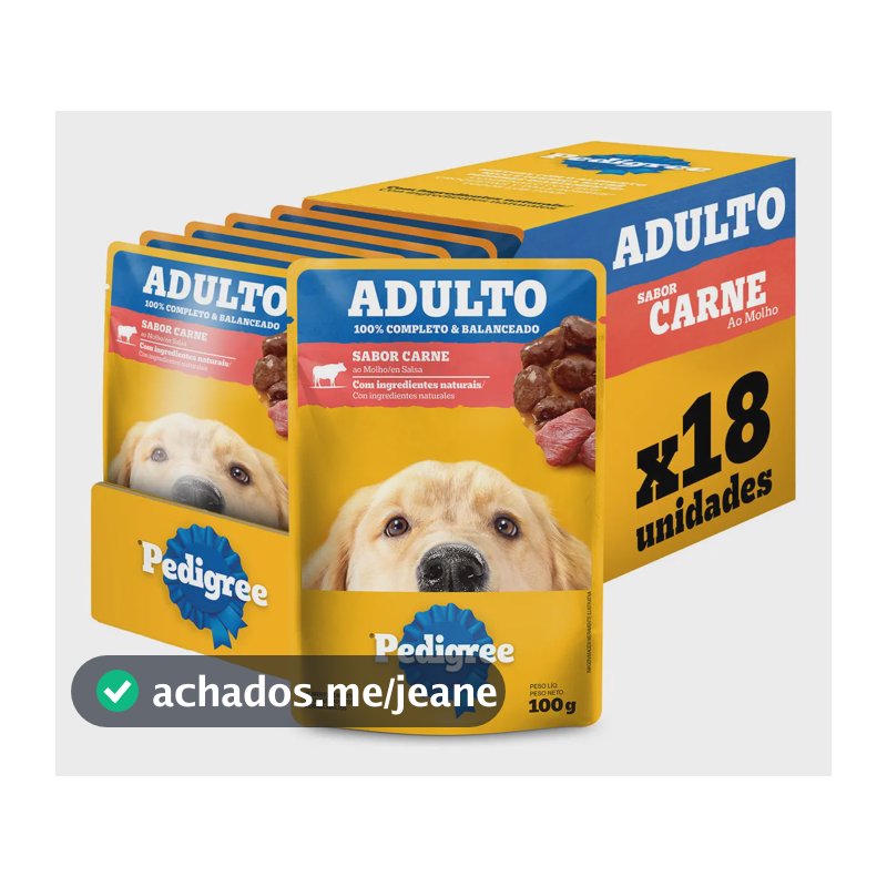 Alimento Pedigree Sachê sabor carne Para Cão Adulto