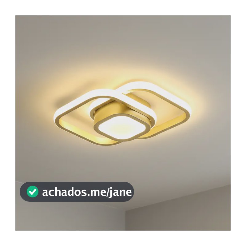 Luminária De Teto Moderna,plafon Sobrepor Lustre Led 3 Em 1 127/220v Dourado