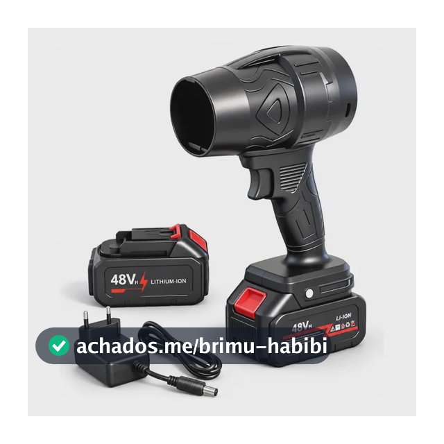 Soprador Turbo Portátil Quicko 48v 1050 W Com 2 Baterias De 2 Ah 210 Km/h Preto