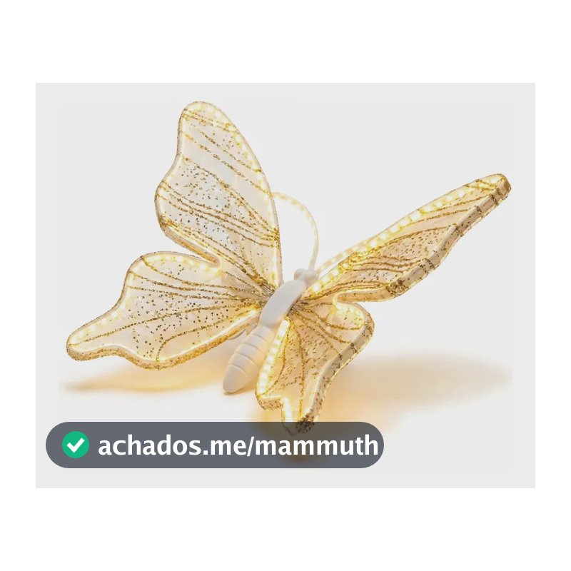 Borboleta Luminosa Enfeite Natal Translucida Com Movimento Branco Quente