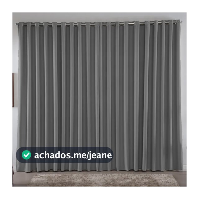 Cortina 4,00x2,50 Metros Blackout Blecaute Cinza Corta Luz Em Tecido Grosso Para Quarto E Sala Casa Laura Enxovais
