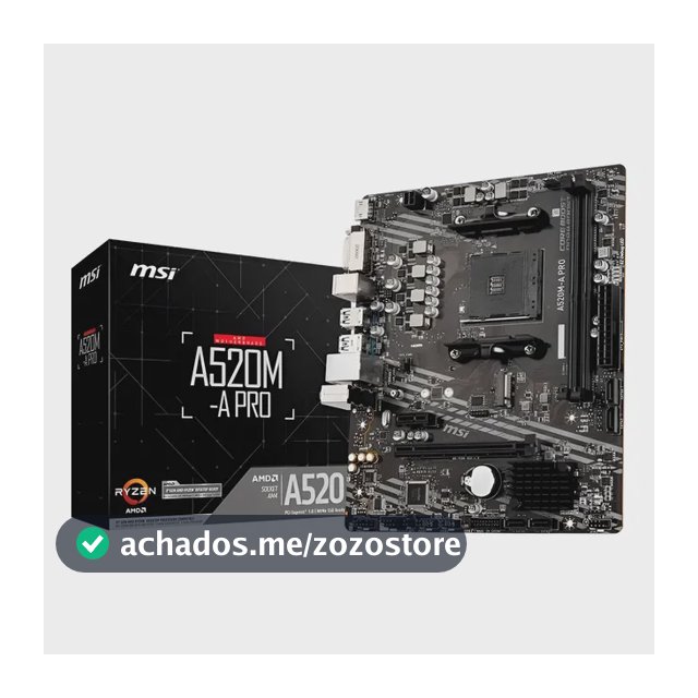 Placa-mãe Msi A520m-a Pro Am4 Matx Ddr4 Preto