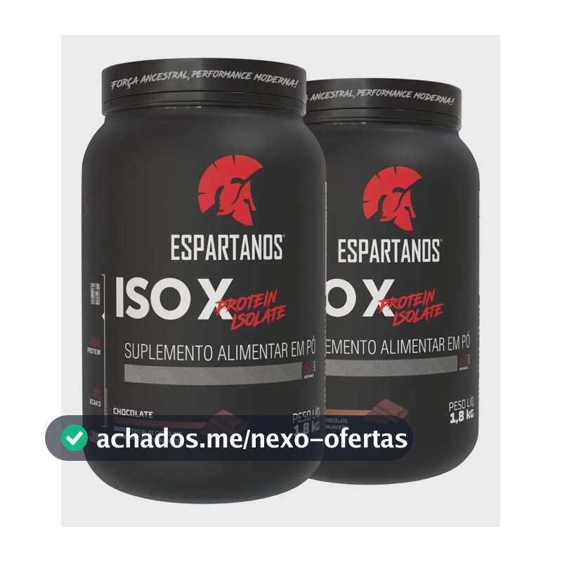 Kit 2x Suplemento Em Pó Whey Protein Isolado Iso X 1800g Sabor Chocolate