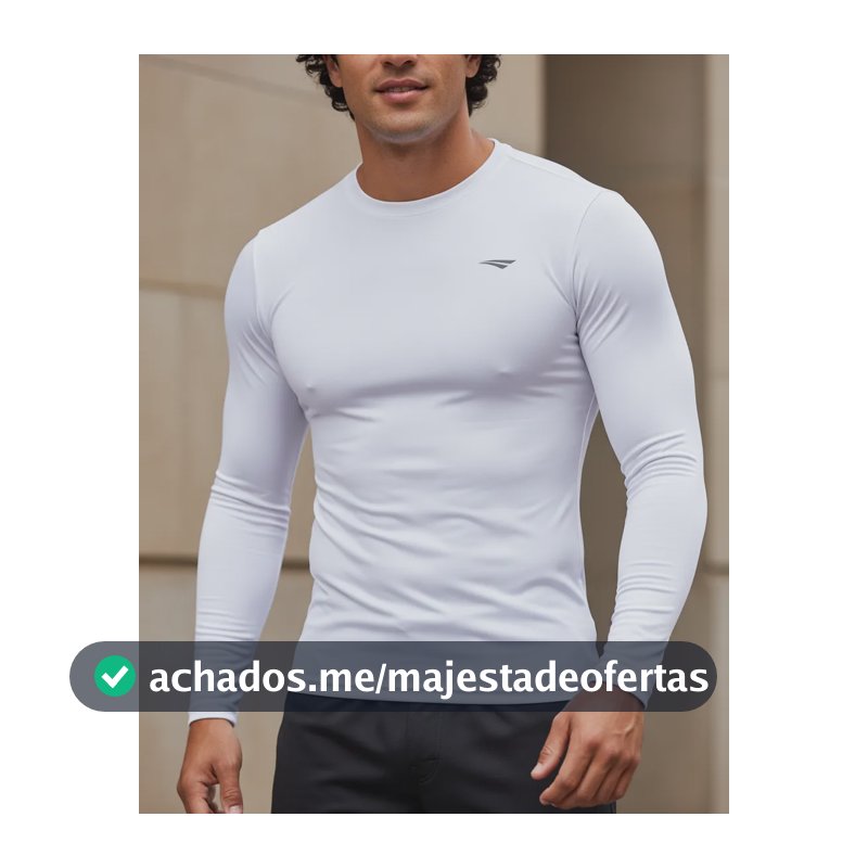 Camiseta Esportiva Penalty Térmica Compressão Manga Longa Branco Xg