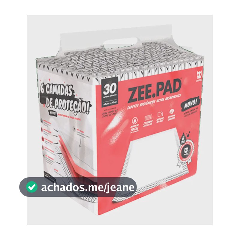 Tapete Higiênico Para Cachorro Zeepad 30 Unidades Zeedog Cor Branco