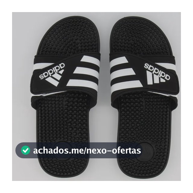 Chinelo adidas Adissage Logo Preto E Branco