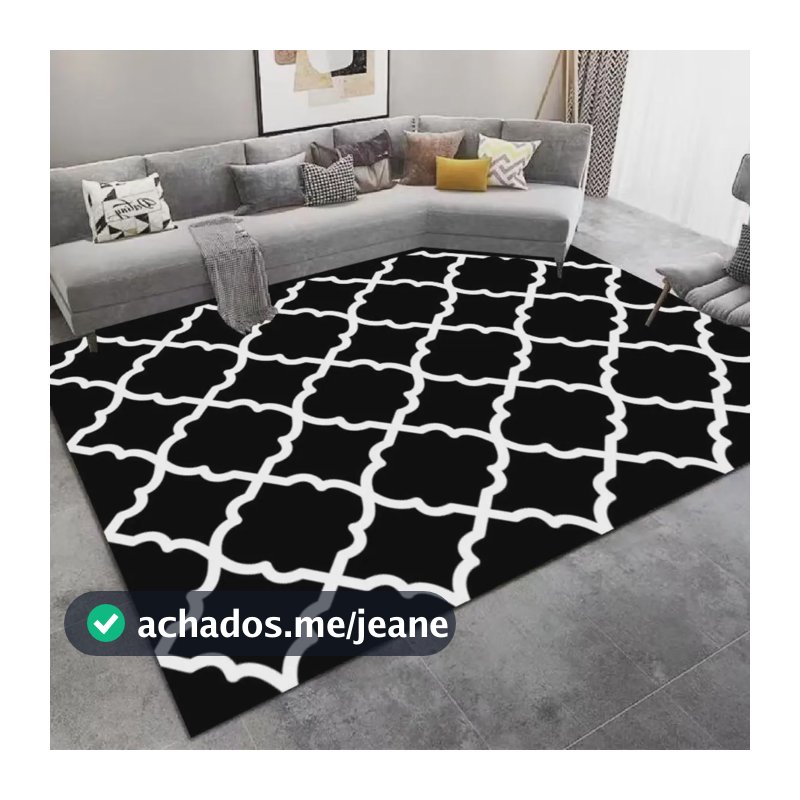 Tapete 2,00x1,40 Belga Antiderrapante Moderno Sala E Quarto Luxo Fácil De Limpar Cores Cor Preto Geométrico Desenho Do Tecido Casa Laura Enxovais Emborrachado Tapete Médio Para Sala