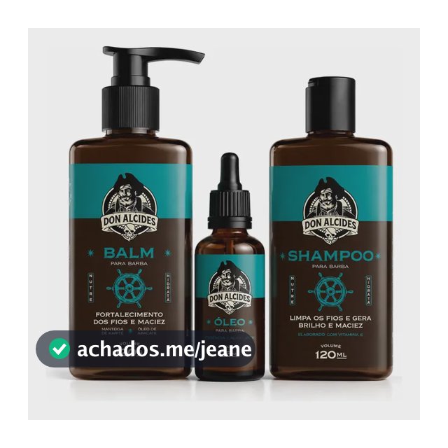 Kit Shampoo Balm  E Óleo Para Barba Don Alcides Calico Jack
