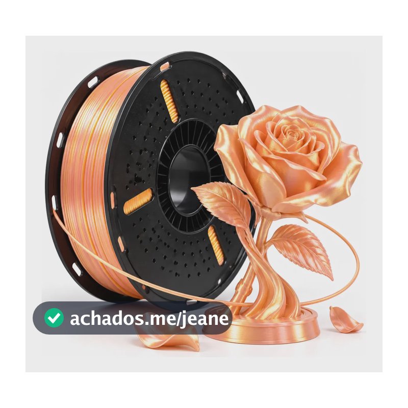 Filamento 3d Pla Silk Ouro Rosa 1kg 1,75mm Impressora Ouro/rosa