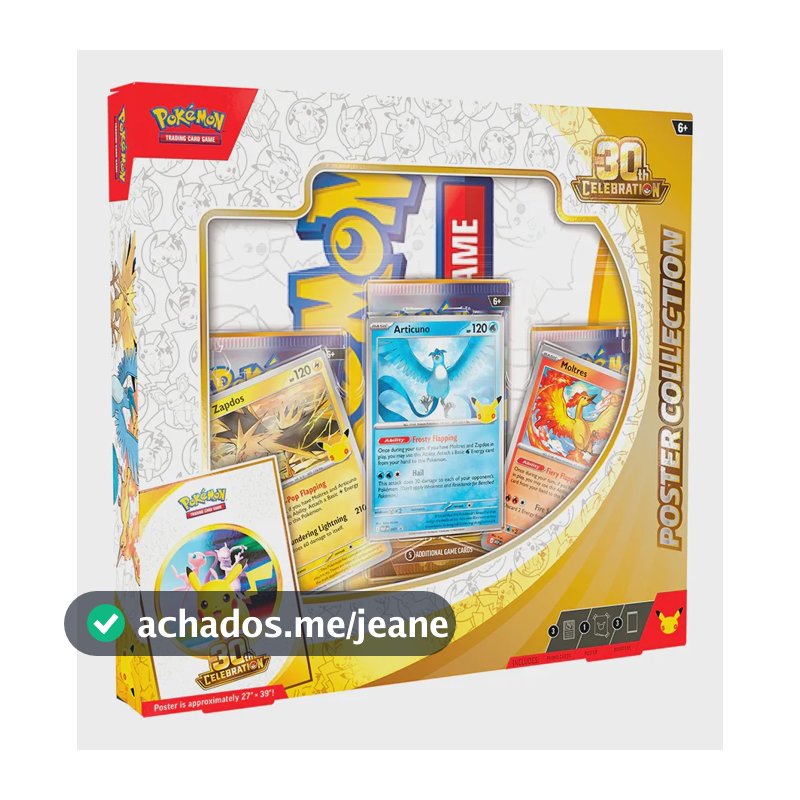 Pokémon Celebração 30 Anos - Coleção Com Pôster Inglês Eua Coleção Com Pôster Tcg Pokémon 30 Anos Inglês (eua)