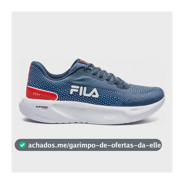 Tênis Fila Masculino Spry Esportivo Treino Corrida Academia Marinho/branco/vermelho Mesh 39