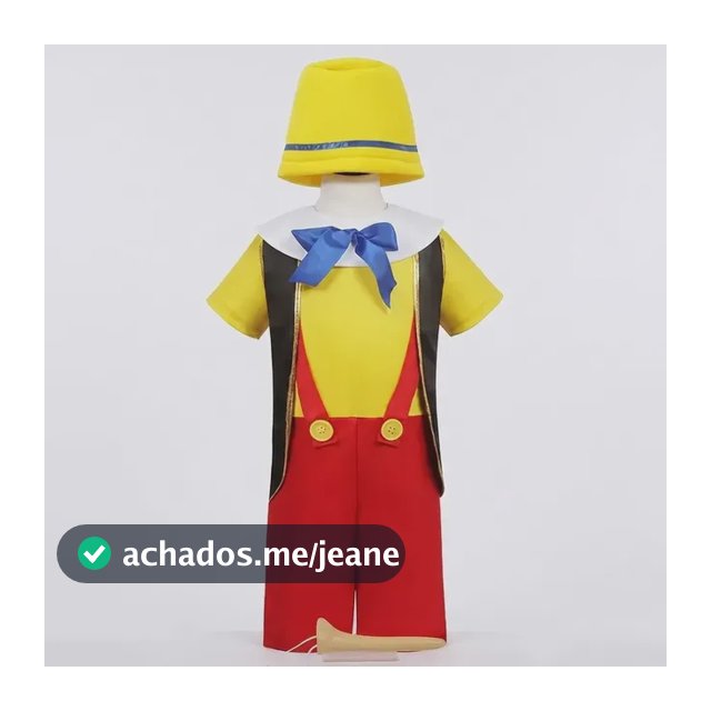 Fantasia Festa Infantil Pinóquio Completa Com Chapéu E Nariz