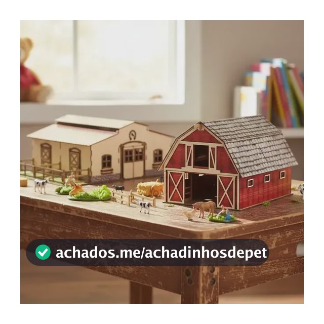 Celeiro E Estábulo Mini Fazendinha Em Mdf Adesivado - MDF Criativa