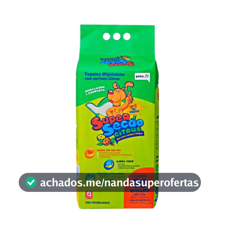 Tapete sanitário para cães Petix Super Secão Citrus