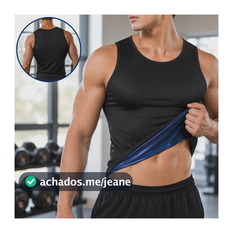 Cinta Modeladora Masculina para Barriga e Cintura de Compressão Térmica Preta