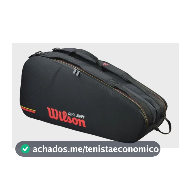 Raqueteira Wilson Pro Staff Classic 6 Pack Preta Preto