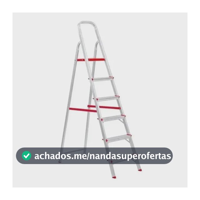 Escada de alumínio tesoura 6 Degraus Domestica Botafogo Lar & Lazer ESC0065