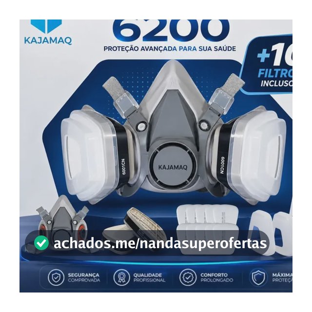Máscara Respirador 6200 semifacial+ 10 Filtros Mecânico 5n11 Proteção Contra Gases Poeira E Pintura Mascara semi-facial premiu, original kajamaq cartucho 6001 pré filtro poeira nevoa funilaria solda
