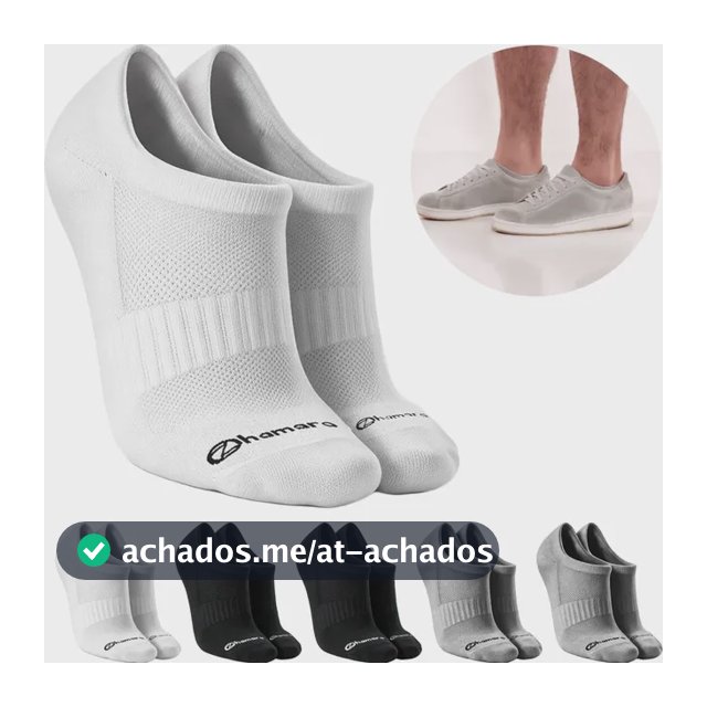 Kit 6 Pares Meias Zhamaro Algodão Sapatilha Invisível Sport