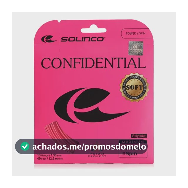 Corda Solinco Confidential Soft 16l 1.25mm Pink 1 Set 12m 1.25 Mm Rosa-chiclete