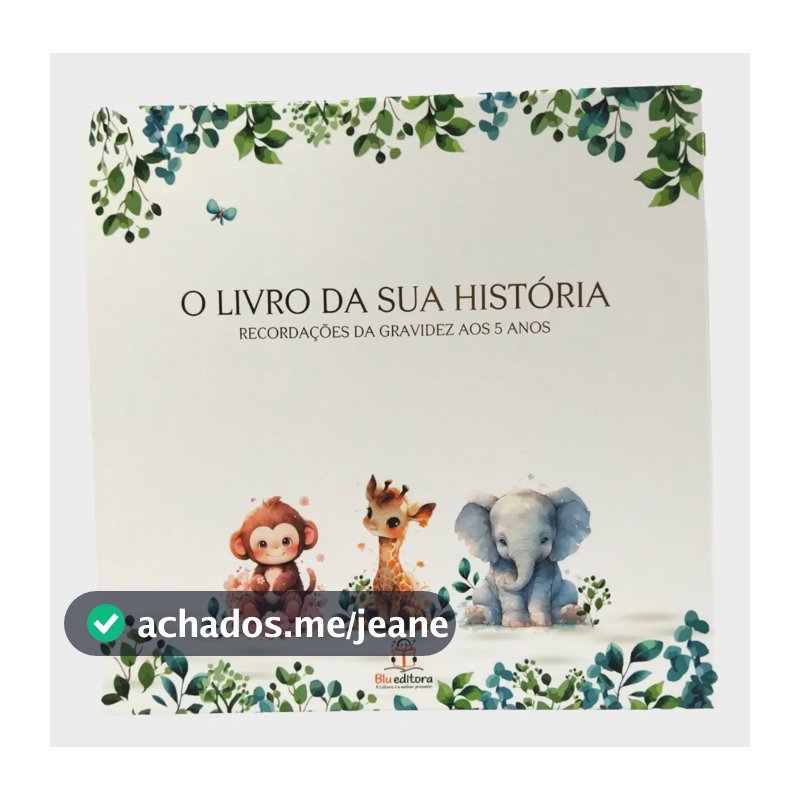 Livro Recordação Do Bebê: Livro Da Sua História Da Gravidez Aos 5 Anos - Maternidade - Blu Editora Branco Com Detalhes Verdes