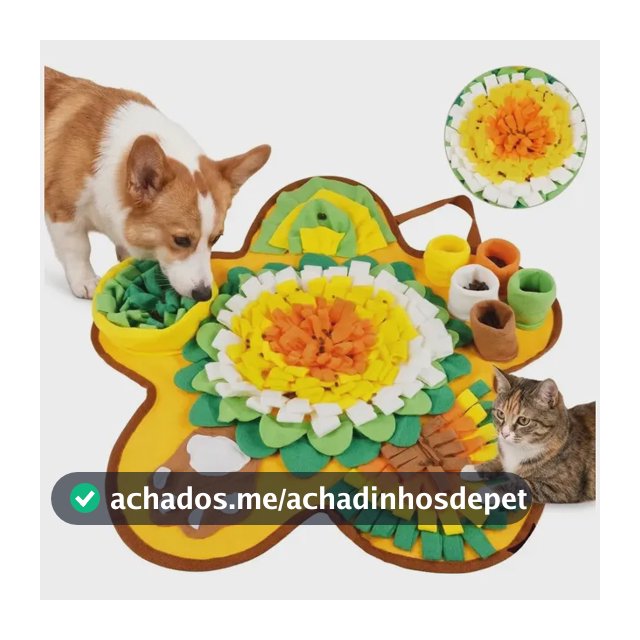 Tapete Interativo Olfativo Anti Stress C Som  Petiscos Pet Verde-limão
