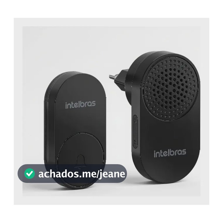 Campainha Intelbras Cik 102 Sem Fio Não Precisa De Bateria ! Preto