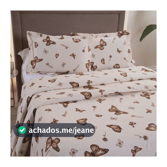 Colcha Piquet Estampado Firenze Cama Queen Kit 3 Peças