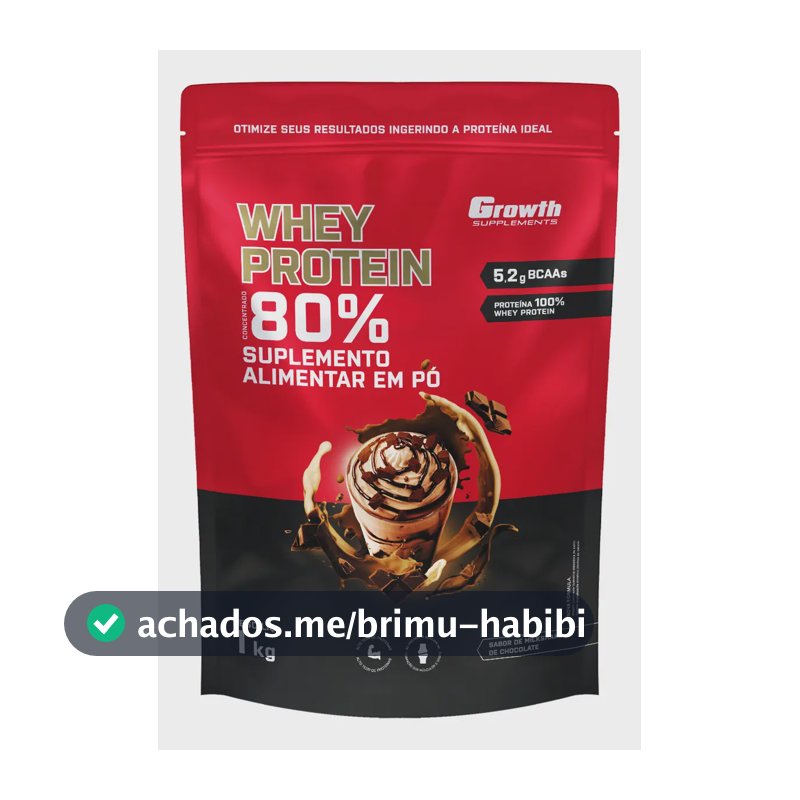 Proteína Growth Supplements Whey concentrado em pó sabor Milkshake de chocolate x 1kg
